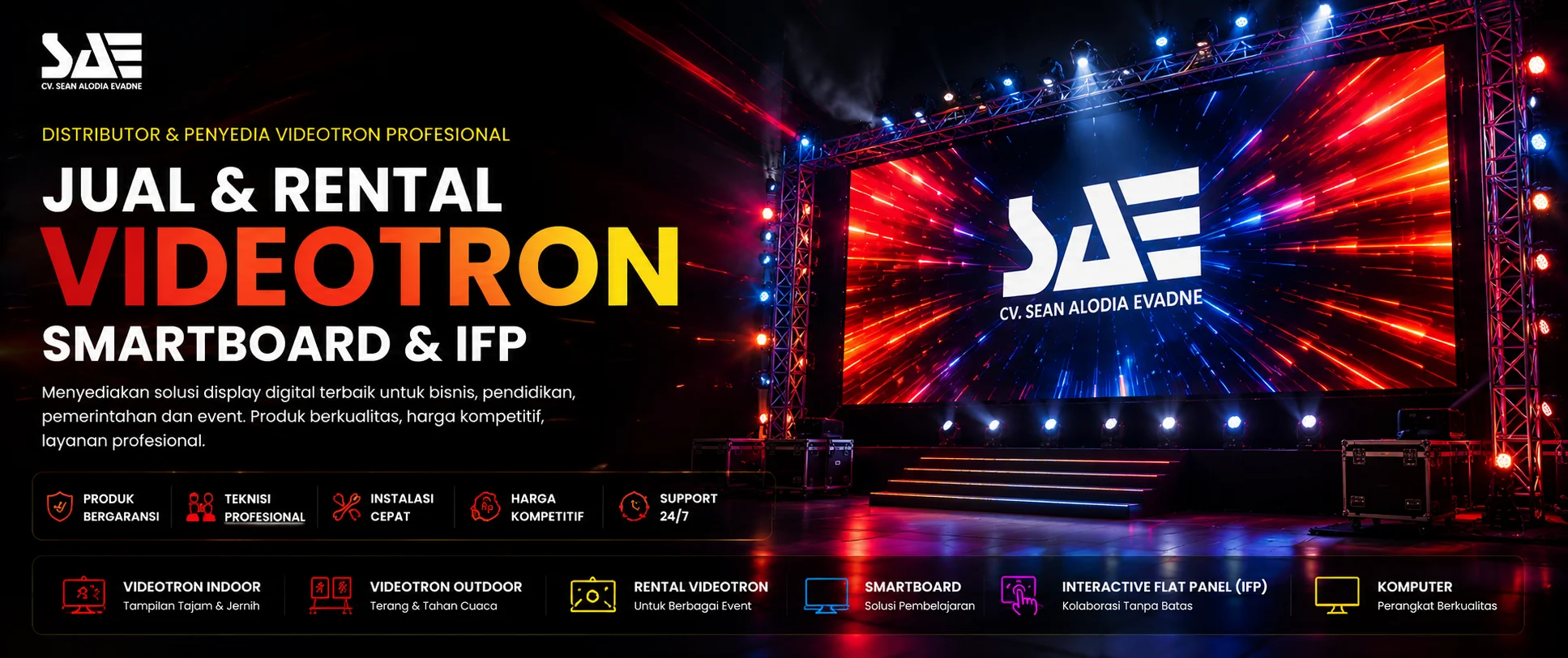 CV. Sean Alodia Evadne - Jual & Sewa Videotron Jogja